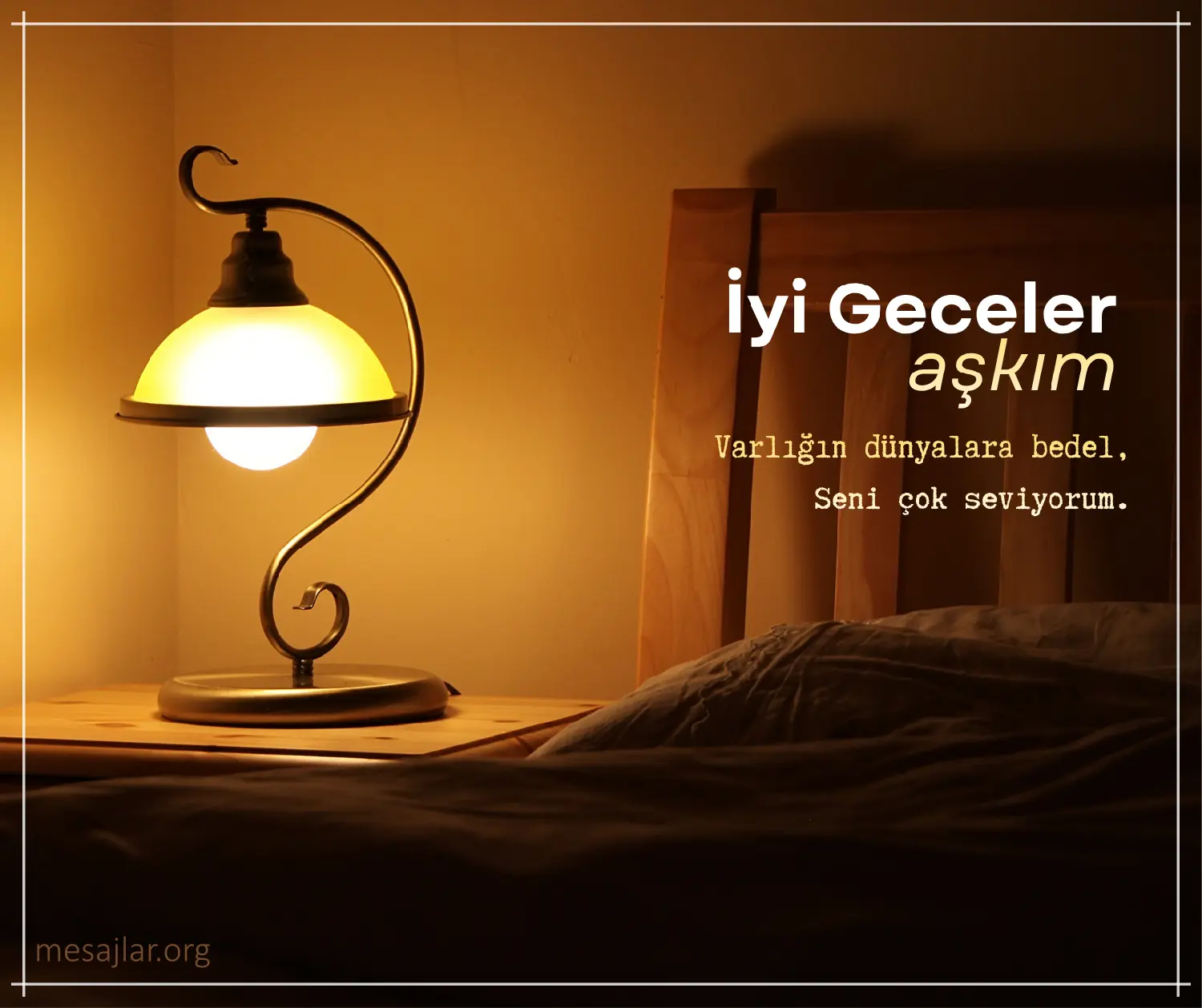 Sevgiliye Resimli İyi Geceler Aşkım Mesajı