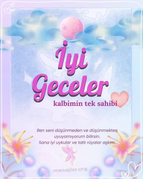 Sevgiliye Resimli İyi Geceler Mesajı
